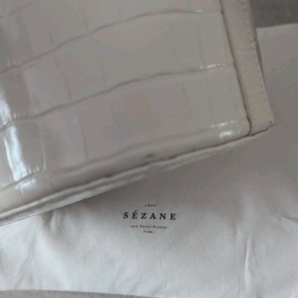 Sezane Farrow Bag Ecru Croco Print - Size TU - Picture 4 of 5